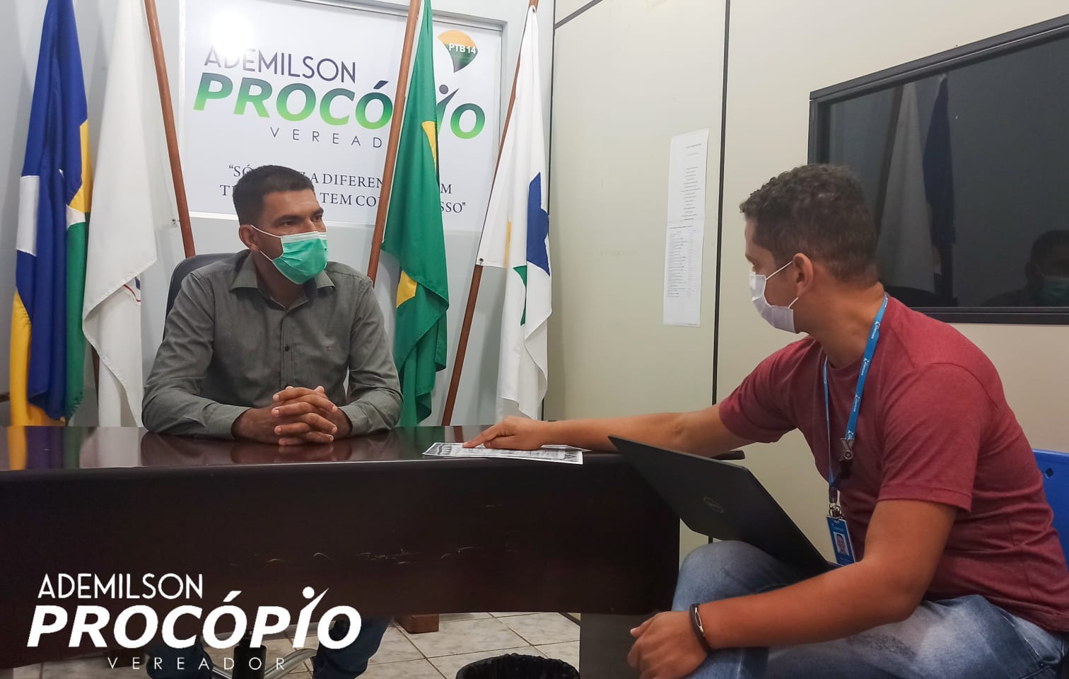 Vereador Procópio (PTB) recebeu em seu gabinete uma representante da Energisa, para tratar sobre o programa LUZ PARA TODOS